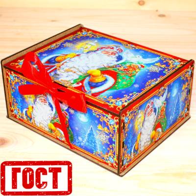 Детский новогодний подарок по ГОСТу в упаковке из дерева 2026 в Белоозёрском